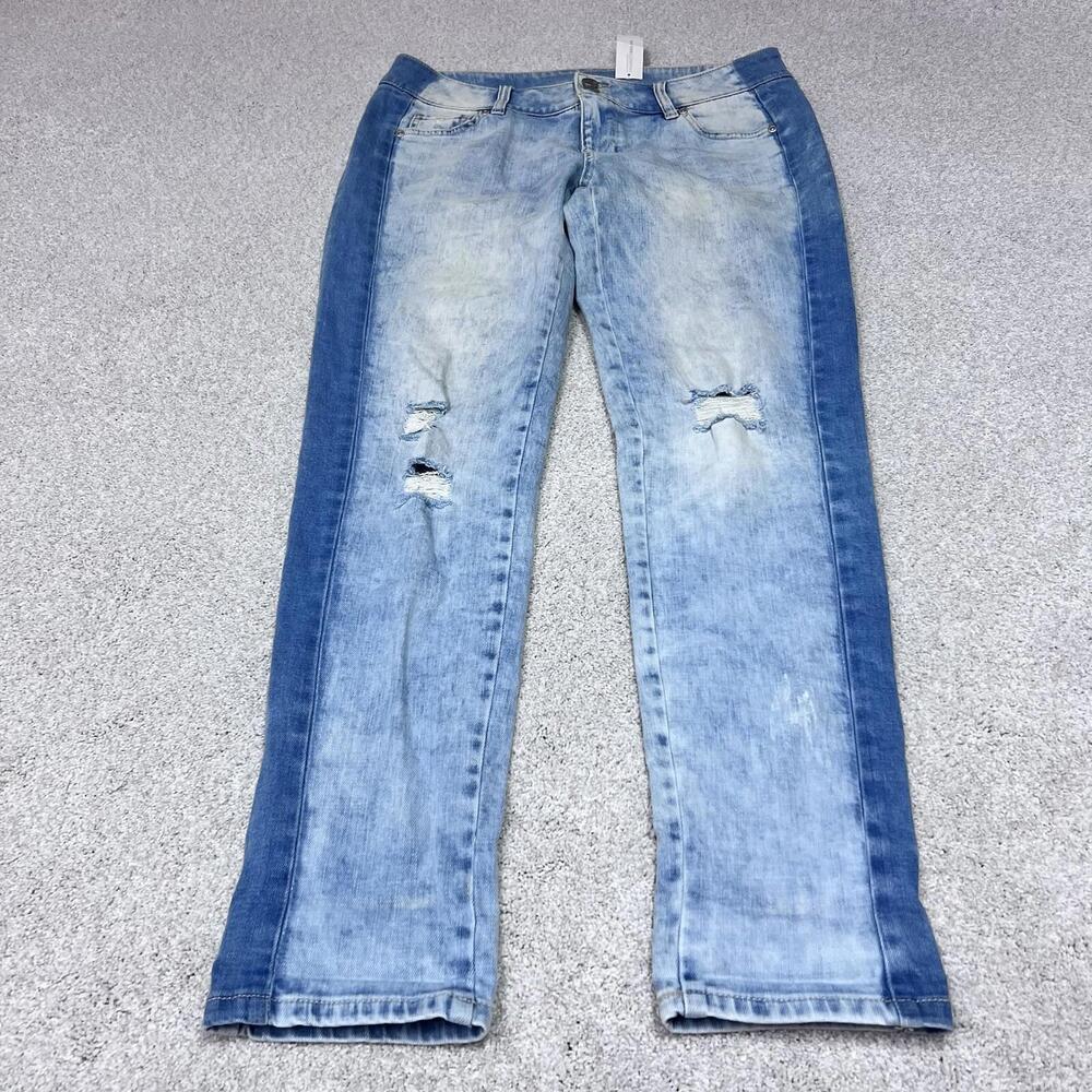 New York & Company Boyfriend Jeans Women’s Blue Distressed Pockets Size 6 NWT